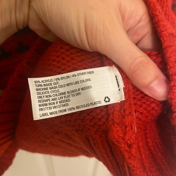 NWT Universal Thread Red Fair-isle Mock-neck Sweater - Picture 6 of 8